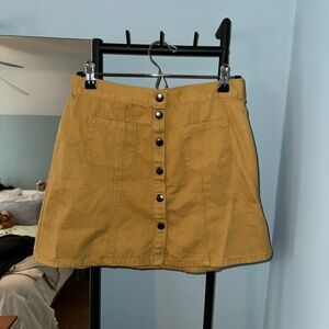 BDG (Urban Outfitters) Button-Front Yellow Mini Skirt